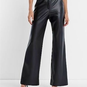 Express Black Faux Leather Trousers NWOT